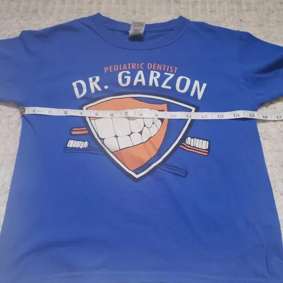 Youth Dentist Graphic Tee – Size XS (4/5) – Blue/Orange – 100% Cotton - Picture 12 of 15
